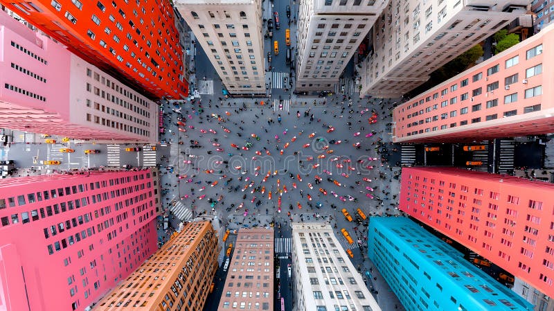Vista aerea intersezione città geometrica royalty illustrazione gratis