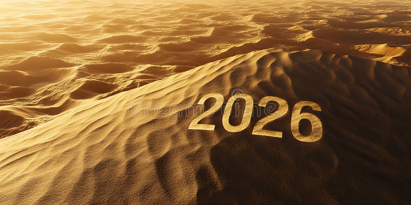 Vista aerea 2026 Paesaggio Sunrise illustrazione vettoriale