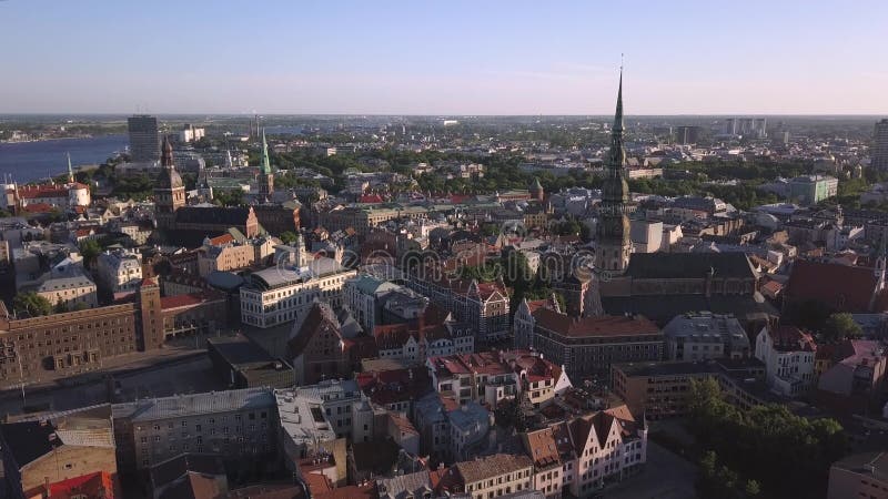 Vista aerea sopra la vecchia città di Riga