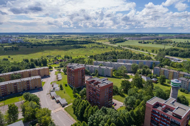 Vista aérea da cidade no verão fotos de stock royalty free