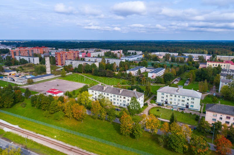 Vista aérea da cidade no verão fotografia de stock