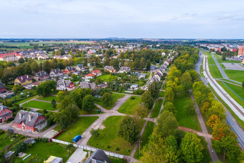 Vista aérea da cidade no verão imagens de stock