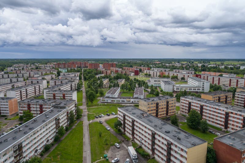 Vista aérea da cidade na temporada de verão imagem de stock royalty free