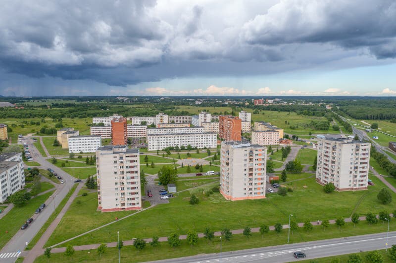 Vista aérea da cidade no verão imagens de stock