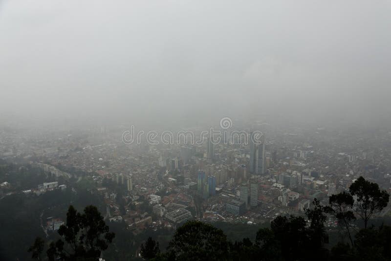 Aerial view of Bogota Colombia in a rainy afternoon. Aerial view of Bogota Colombia in a rainy afternoon