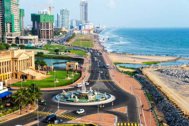 Vista aérea de Colombo, construções modernas de Sri Lanka imagens de stock Vista aérea de Colombo, construções modernas de Sri Lanka imagens de stock