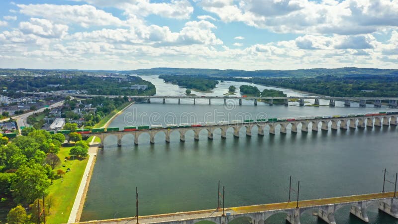 Vista aérea de Harrisburg almacen de video