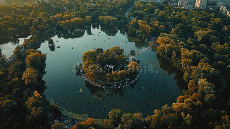 Vista aérea de Kiev com arquitetura moderna, rio e pontes foto de stock royalty free