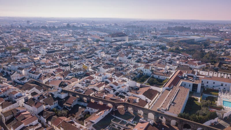 Vista aérea de la ciudad Evora Alentejo Portugal fotografía de archivo Vista aérea de la ciudad Evora Alentejo Portugal fotografía de archivo