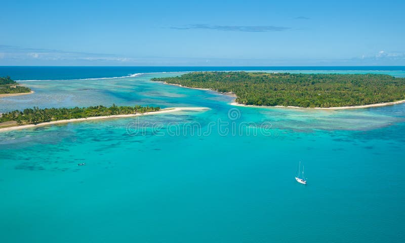 Vista aérea de la isla de Sainte Marie, Madagascar