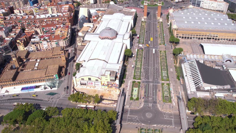 Vista aérea de plaza espana e paisagem urbana de barcelona spanha