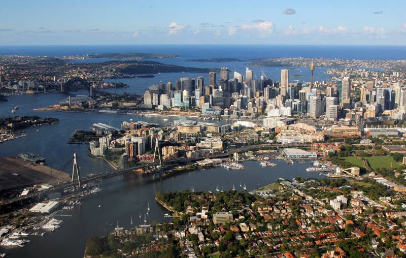 Vista aérea de Sydney, Australia imagenes de archivo Vista aérea de Sydney, Australia imagenes de archivo