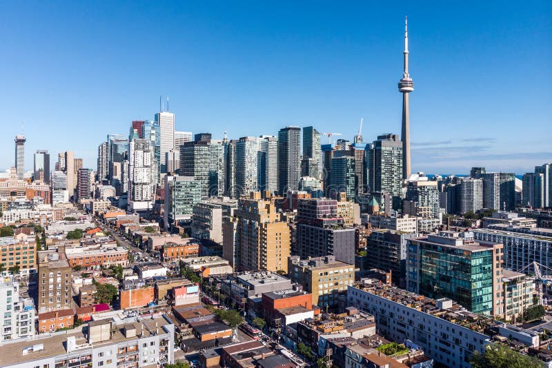 Vista aérea de Toronto do centro, Ontário, Canadá fotos de stock Vista aérea de Toronto do centro, Ontário, Canadá fotos de stock