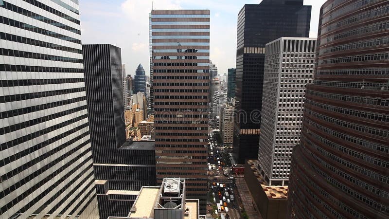 Vista aérea de una calle muy transitada en Manhattan