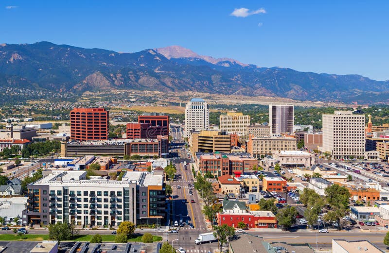 Vista aérea del centro de Colorado Springs
