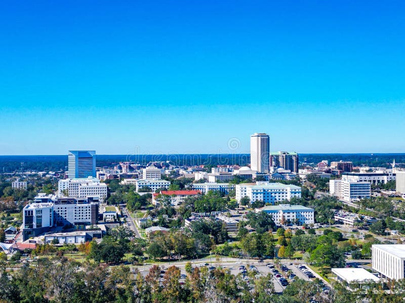 Vista aérea del paisaje urbano de tallahassee fotografía de archivo libre de regalías