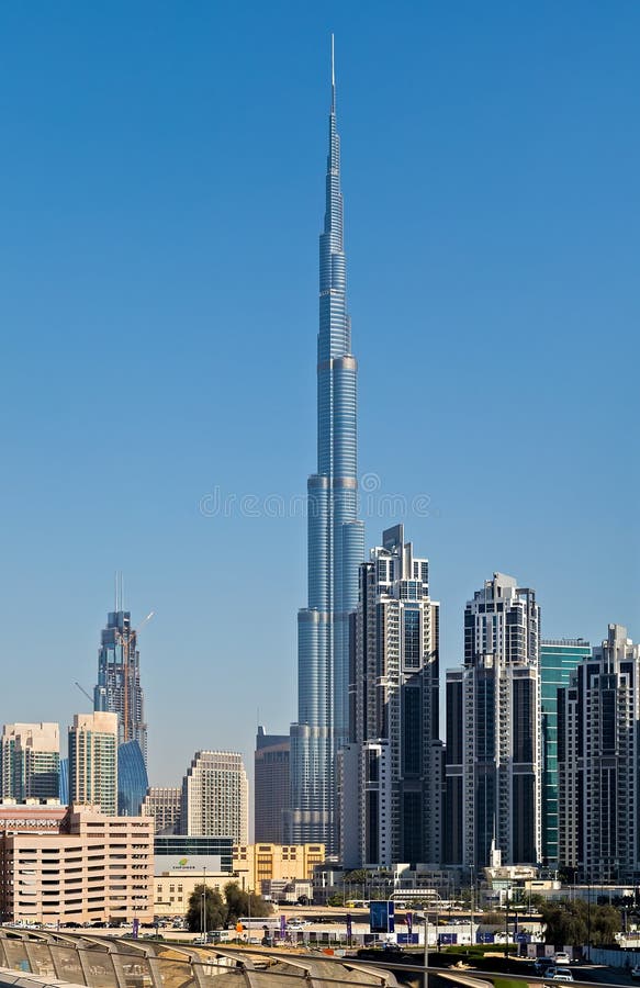 Vista aérea del rascacielos de Dubai Burj Khalifa en Dubai, U A e fotografía de archivo Vista aérea del rascacielos de Dubai Burj Khalifa en Dubai, U A e fotografía de archivo