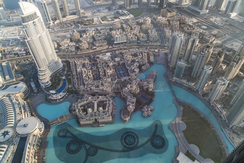 Vista aérea Dubai do centro fotos de stock royalty free Vista aérea Dubai do centro fotos de stock royalty free