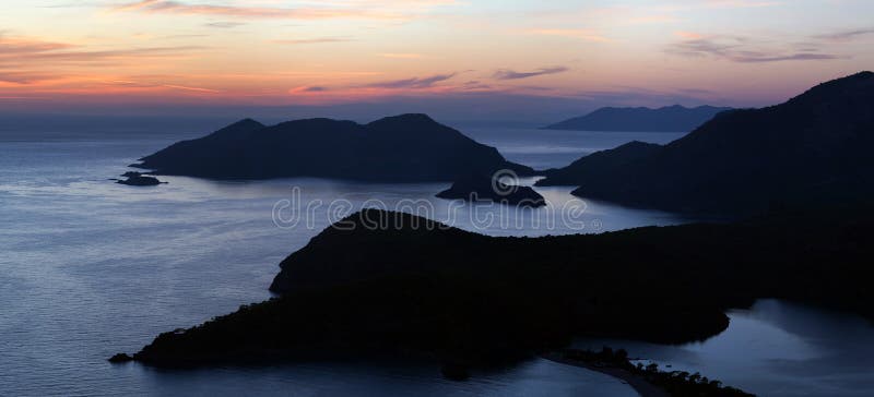 Vista aérea panorámica de la laguna azul en Oludeniz, Turquía foto de archivo Vista aérea panorámica de la laguna azul en Oludeniz, Turquía foto de archivo