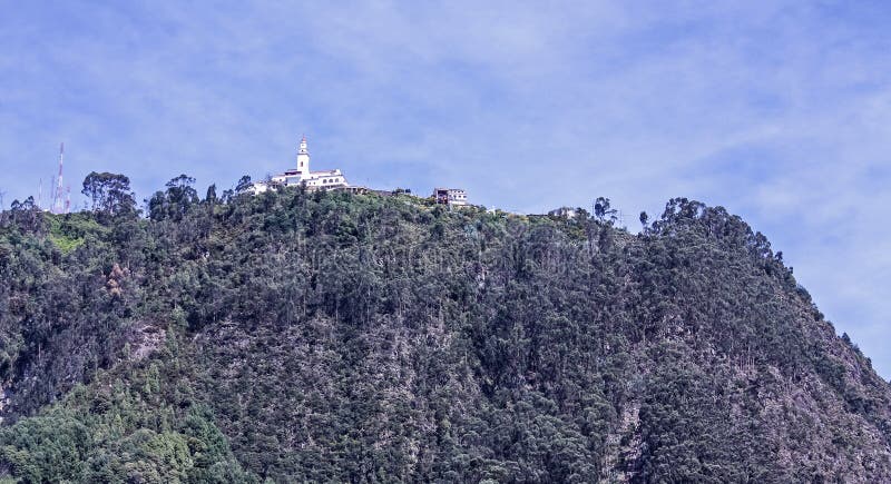 View of Monserrate church high up in the Andes Mountains overlooking Bogota, Colombia. View of Monserrate church high up in the Andes Mountains overlooking Bogota, Colombia...