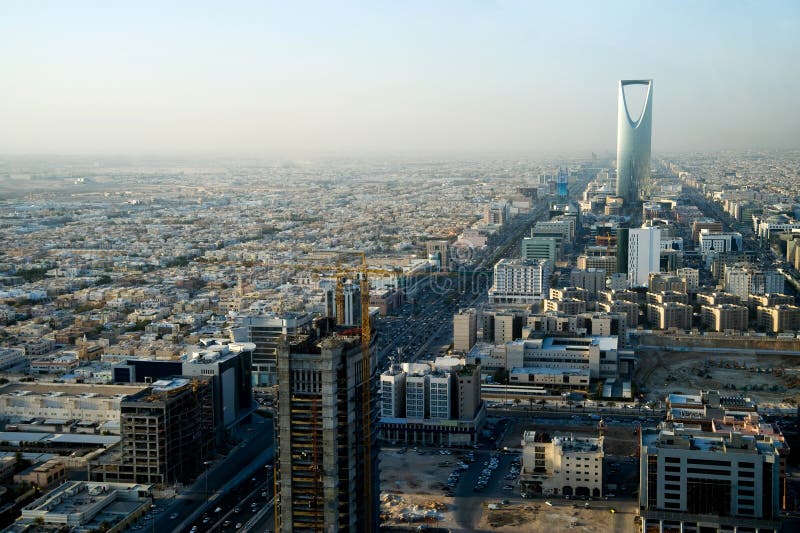 Vista da torre de Riyadh e de reino