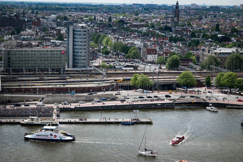 Vista de Adam Lookout em Amsterdão fotos de stock Vista de Adam Lookout em Amsterdão fotos de stock