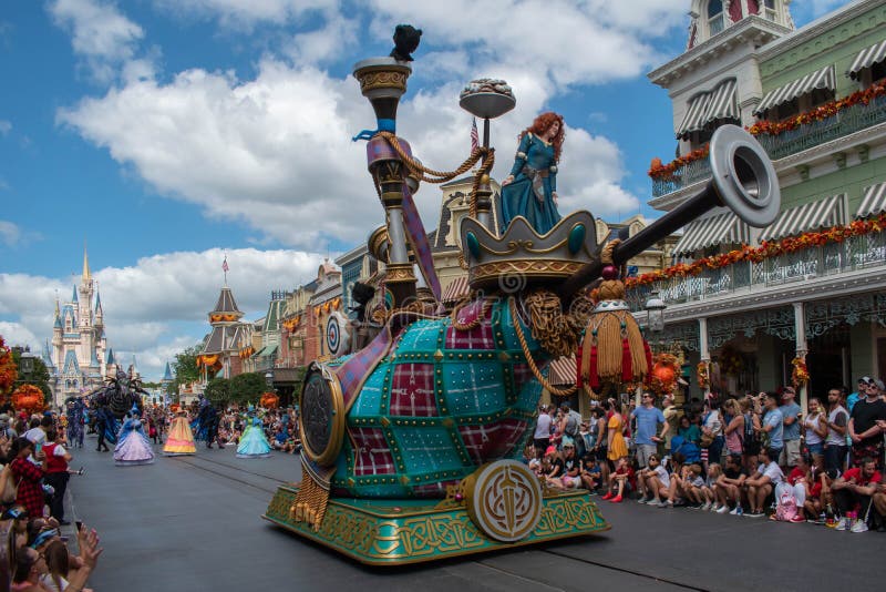 Orlando, Florida. September 23, 2019. Top view of Brave in Disney Festival of Fantasy Parade at Magic Kigndom 5. Orlando, Florida. September 23, 2019. Top view of Brave in Disney Festival of Fantasy Parade at Magic Kigndom 5.