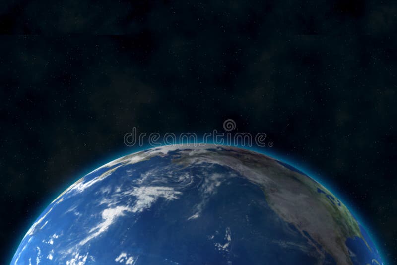 Vista de la tierra azul del planeta en espacio 3D la representación, elementos de esta imagen suministró por la NASA ilustración del vector Vista de la tierra azul del planeta en espacio 3D la representación, elementos de esta imagen suministró por la NASA ilustración del vector