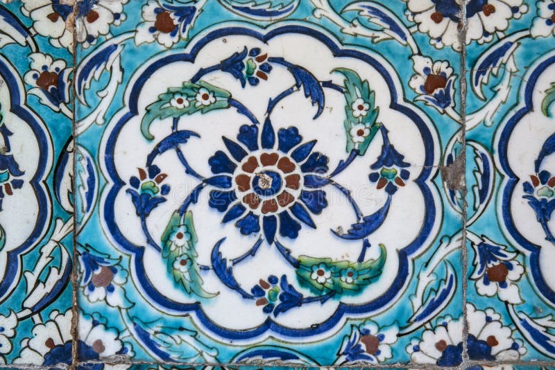 Vista de las tejas de la pared en la mezquita azul, Estambul fotografía de archivo Vista de las tejas de la pared en la mezquita azul, Estambul fotografía de archivo