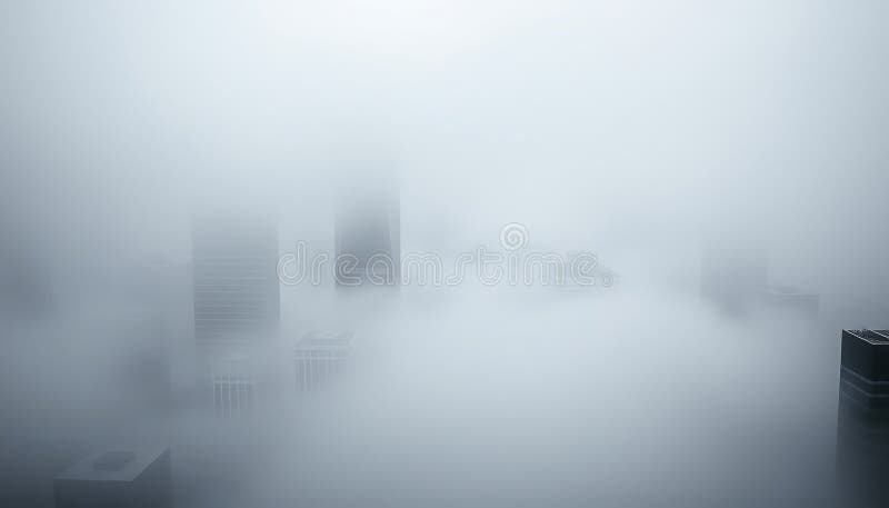 Vista de paisajes urbanos nublados y misteriosa escena de la atmósfera urbana Generación de IA libre illustration