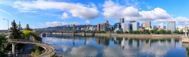 View of Portland, Oregon overlooking the willamette river, United States of America. View of Portland, Oregon overlooking the willamette river, United States of America