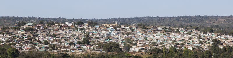 Vista de pájaro panorámica de la ciudad de Jugol Harar etiopía fotografía de archivo libre de regalías Vista de pájaro panorámica de la ciudad de Jugol Harar etiopía fotografía de archivo libre de regalías