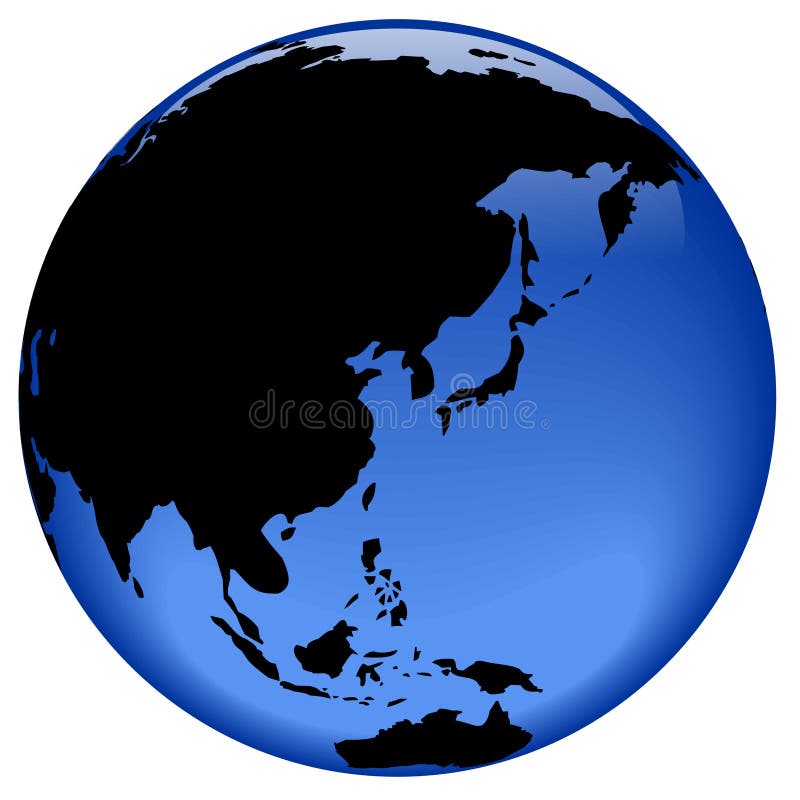 Vista del globo - Estremo Oriente Asia