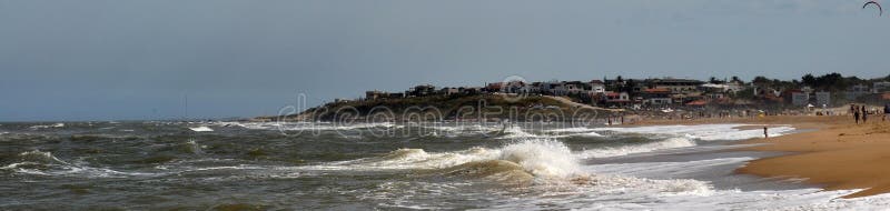 Vista del paesaggio della spiaggia di Pedrera della La in Rocha, Uruguay fotografia stock libera da diritti Vista del paesaggio della spiaggia di Pedrera della La in Rocha, Uruguay fotografia stock libera da diritti