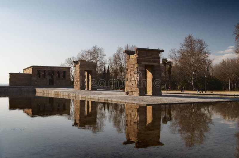 Vista del templo de Debod, Madrid, España foto de archivo libre de regalías Vista del templo de Debod, Madrid, España foto de archivo libre de regalías