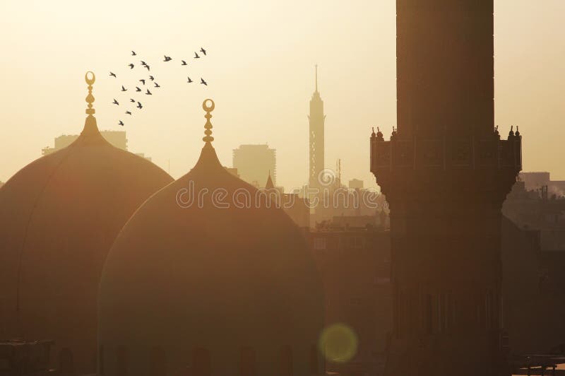 Vista dell'egitto Cairo durante il tramonto fotografia stock libera da diritti Vista dell'egitto Cairo durante il tramonto fotografia stock libera da diritti