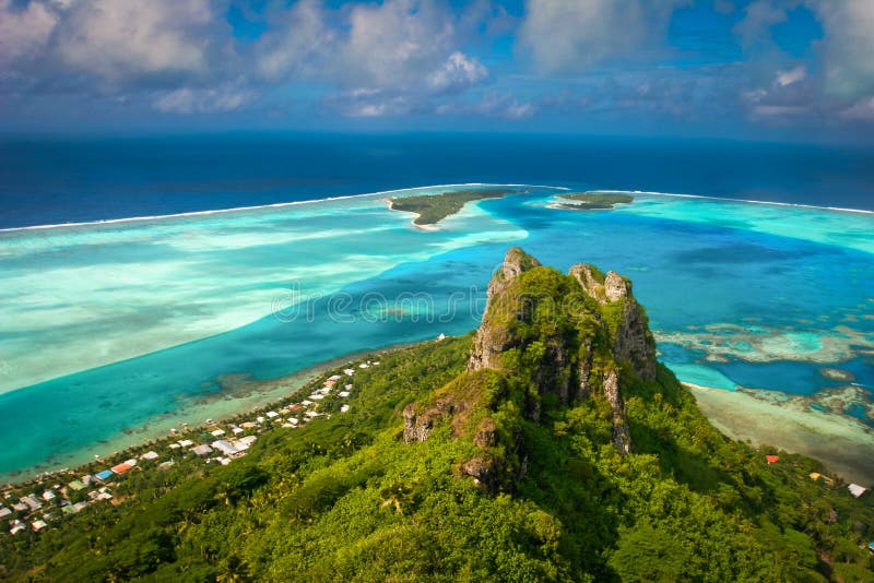 Vista della barriera corallina, Maupiti, Polynes francese