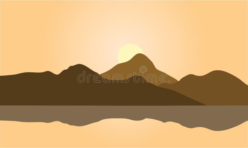 Vista della siluetta marrone della montagna