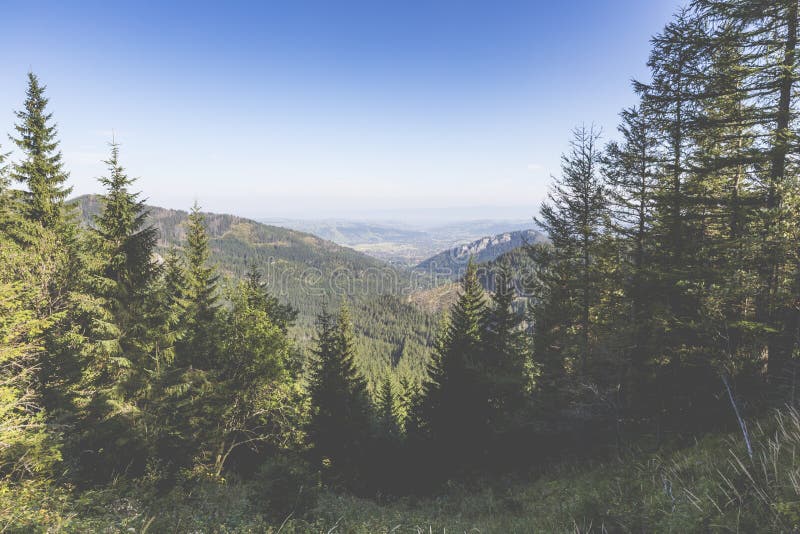 Vista delle montagne di Tatra dalla traccia di escursione poland europa immagini stock Vista delle montagne di Tatra dalla traccia di escursione poland europa immagini stock