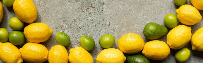 Vista di calce colorate avocado e fotografia stock libera da diritti