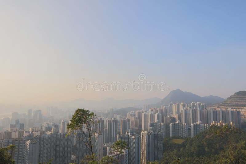 Vista di East Kowloon da Black Hill immagini stock libere da diritti