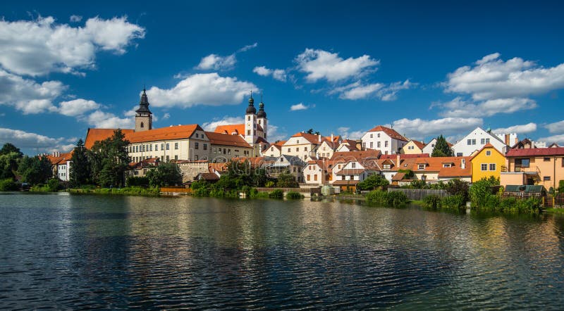 Vista di panorama della città di Telc, repubblica Ceca