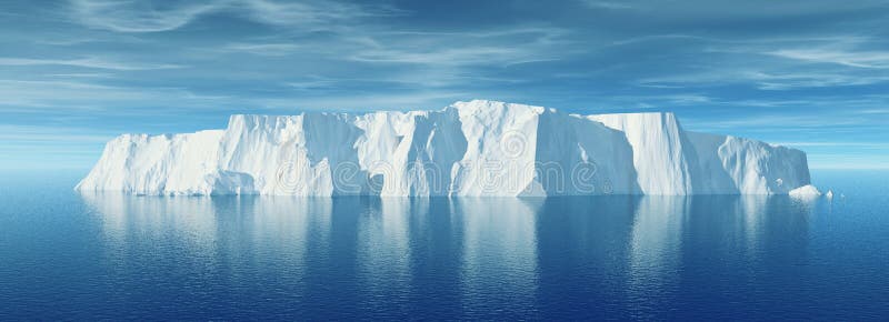 Vista do iceberg com o mar transparente bonito