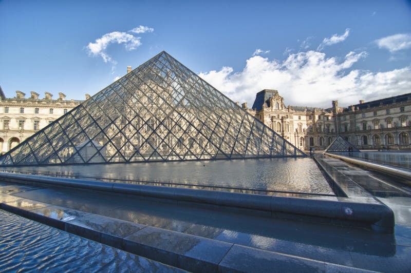 Vista do Museu do Louvre em Paris imagem de stock