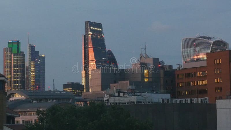 Vista elevata sul distretto finanziario della città di londra