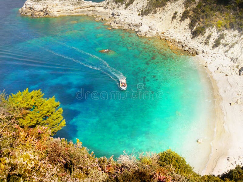 Vista excitante em Sandy Beach branco fotos de stock Vista excitante em Sandy Beach branco fotos de stock