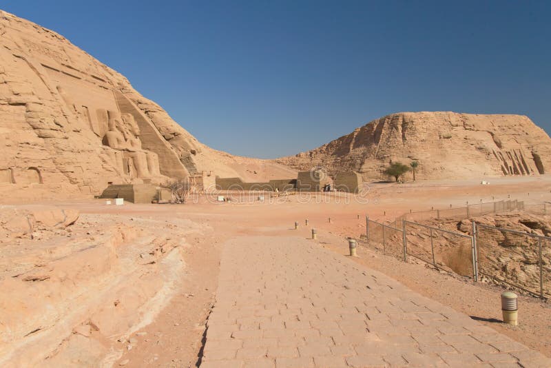Vista geral do Templo de Abu Simbel fotos de stock royalty free