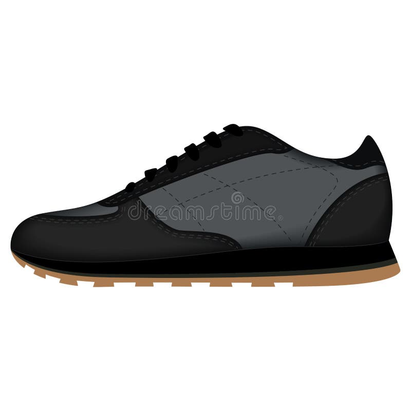 Vista lateral de los zapatos del deporte de la zapatilla de deporte sobre el fondo blanco stock de ilustración Vista lateral de los zapatos del deporte de la zapatilla de deporte sobre el fondo blanco stock de ilustración