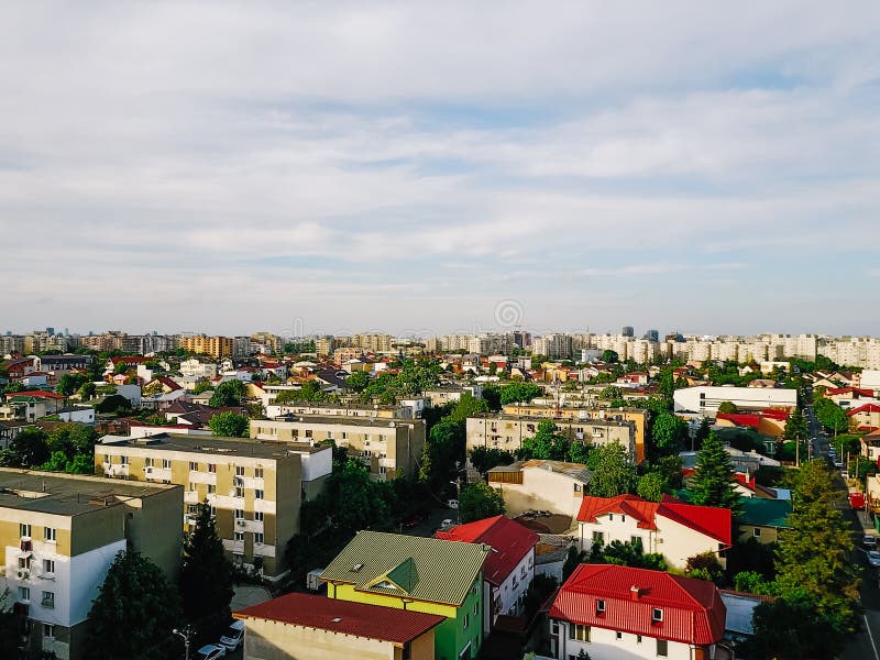 Vista panoramica aerea della città di Bucarest