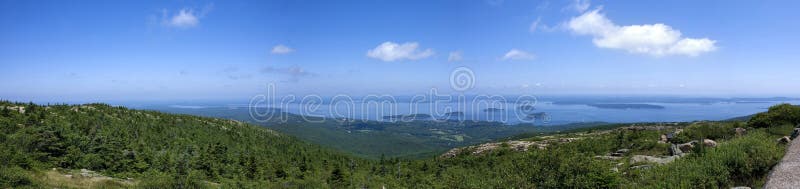 Vista panoramica dalla montagna del Cadillac, Acadia della sosta
